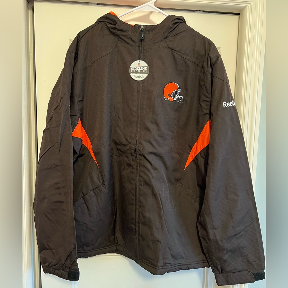 Cleveland Browns Vintage 2010 Coat with Fleece Lined Hood - Size L - NEW w/tags